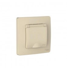 Blanca Бежевый С/У IP44 Розетка с заземлением со шторками, с крышкой, 16А, 250В  BLNRS441117   SE