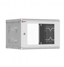 Шкаф телекоммуникационный настенный разборный 6U (600х350) дверь стекло, Astra A серия EKF Basic  ITB6G350D  EKF