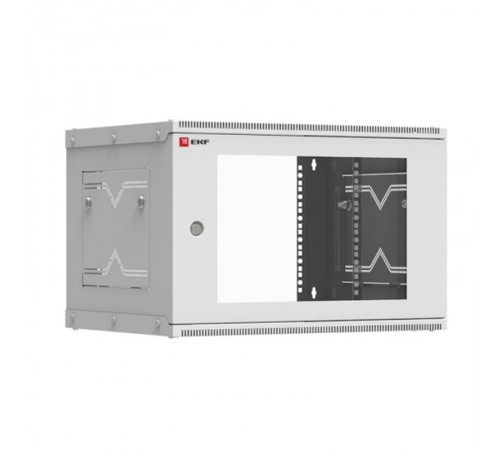 Шкаф телекоммуникационный настенный разборный 6U (600х350) дверь стекло, Astra A серия EKF Basic  ITB6G350D  EKF