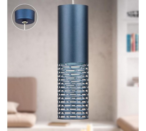 Светильник подвесной (подвес)  PL34 BL MR16 GU10 потолочный цилиндр синий  Б0061372  ЭРА