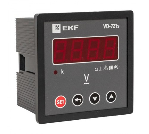 Вольтметр VD-721s цифровой на панель 72x72 (квадратный вырез) однофазный в коротком корпусе PROxima  VD-721s  EKF