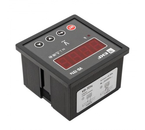 Вольтметр VD-721s цифровой на панель 72x72 (квадратный вырез) однофазный в коротком корпусе PROxima  VD-721s  EKF