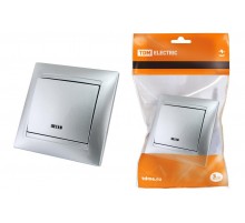 Выключатель 1 кл. с подсветкой 10А серебр. металлик "Лама"   SQ1815-0204  TDM