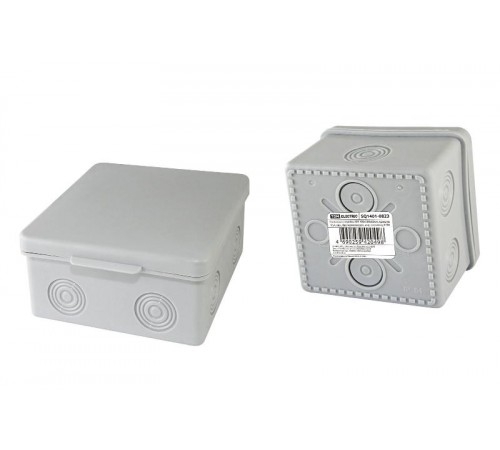 Коробка распределительная о/п 100х100х55мм, крышка, IP54, 8вх., без гермовводов, инд. штрихкод  SQ1401-0823  TDM
