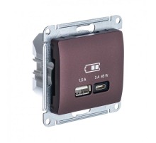 Glossa Баклажановый USB Розетка A + тип-C 45W высокоскор.заряд. QC PD  GSL001129  SE