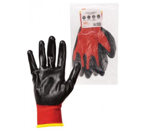 Перчатки полиэфирные "Контакт-Ойл", маслобензостойкое покрытие, 8, 15 кл., 40-41 г, 1 пара,  SQ1016-0315  TDM