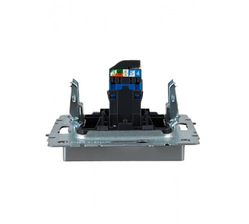 BRITE Розетка компьютерная RJ45 кат.6 РК11-БрА алюминий  BR-K10-2-K47  IEK