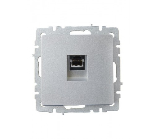 BRITE Розетка компьютерная RJ45 кат.6 РК11-БрА алюминий  BR-K10-2-K47  IEK