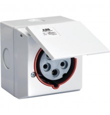 Розетка для монтажа на поверхность CUED216-6RD216, 2P+E, 16А, IP44, 6ч  2CMA178695R1000  ABB