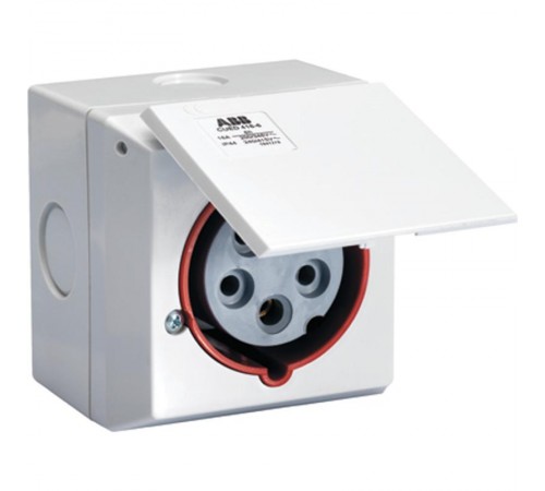 Розетка для монтажа на поверхность CUED216-6RD216, 2P+E, 16А, IP44, 6ч  2CMA178695R1000  ABB