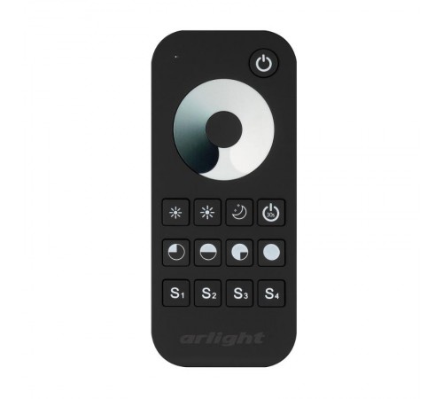 Пульт SMART-R24-DIM Black (1 зона, 2.4G) (Arlight, IP20 Пластик, 5 лет)  031934  Arlight
