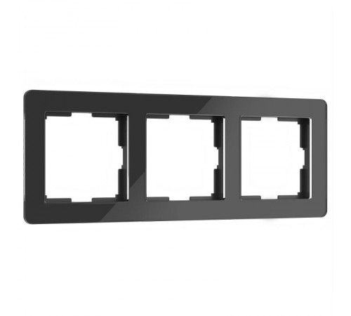 W0032708/ Электроустановочные изделия Рамка на 3 поста Acrylic (черный)  a059318  Werkel