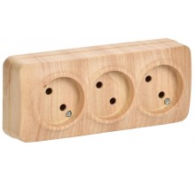 РС23-2-ХС Розет. 3-ая без з/к о/у 10А GLORY сосна  ERH30-K34-10  IEK