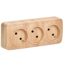 РС23-2-ХС Розет. 3-ая без з/к о/у 10А GLORY сосна  ERH30-K34-10  IEK