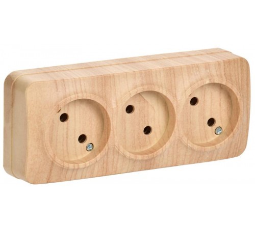 РС23-2-ХС Розет. 3-ая без з/к о/у 10А GLORY сосна  ERH30-K34-10  IEK