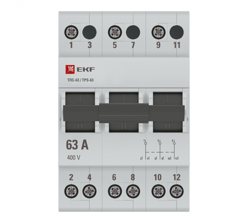 Переключатель трехпозиционный 3P 63А PROxima  TPS363  EKF