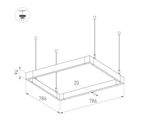 Светильник ALT-LINEAIR-QUADRAT-FLAT-UPDOWN-DIM-785-110W Day4000 (BK, 100 deg, 230V) (arlight, IP20 Металл, 3 года)  032990  Arlight