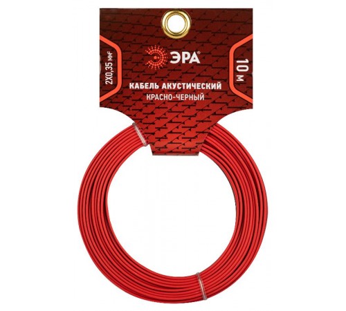 Акустический кабель ЭРА 2х0,35 мм2 красно-черный, 10 м   Б0059283  ЭРА