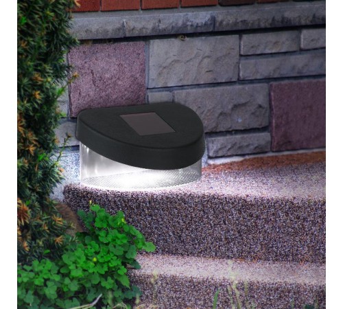 Cветильник садовый декоративный SL-PL8-MNT1 на солнечной батарее, пластик, черный, 5,5 см  Б0018819  ЭРА