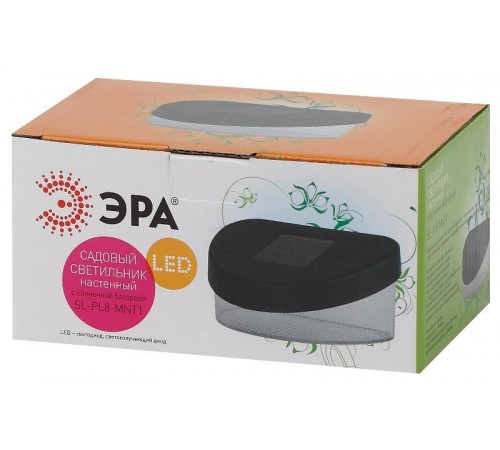 Cветильник садовый декоративный SL-PL8-MNT1 на солнечной батарее, пластик, черный, 5,5 см  Б0018819  ЭРА