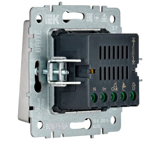 BRITE Кнопка звонка с инд. отел. 10А ВС10-1-9-БрА алюм.  BR-V14-2-10-K47  IEK