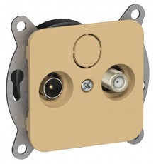 FLITE Розетка 2-ая TV+SAT экр. проходная РТВс-2-1-2-ФлШм шамуа  FI-AF23-P-K89  IEK