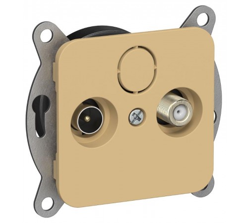 FLITE Розетка 2-ая TV+SAT экр. оконечная РТВс-2-1-1-ФлШм шамуа  FI-AF23-O-K89  IEK