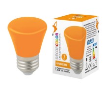 Лампа светодиодная LED-D45-1W/ORANGE/E27/FR/С BELL декоративная LED. "Колокольчик", матовая. Цвет оранжевый  UL-00005642  Volpe