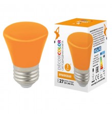 Лампа светодиодная LED-D45-1W/ORANGE/E27/FR/С BELL декоративная LED. "Колокольчик", матовая. Цвет оранжевый  UL-00005642  Volpe