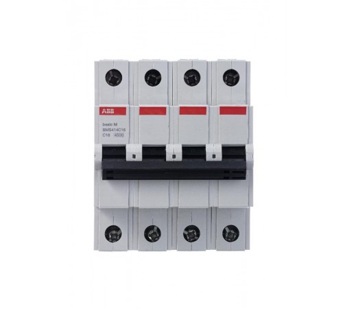 Выключатель автоматический четырехполюсный BMS414C16 16А C 4,5кА (BMS414C16)  2CDS644041R0164  ABB
