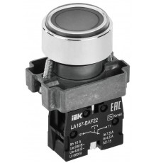 Кнопка LA167-BAF22 d=22мм 1р черная  BBT20-BAF22-2-22-67-K02  IEK