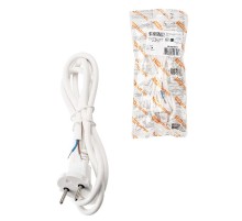 Шнур сетевой с вилкой ПВС 2x0,75мм2 3м б/з белый  SQ1305-0072  TDM