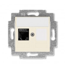 ABB Levit Слоновая кость Розетка комп. RJ45 категория 6 и заглушка  5014H-A61017 17W  2CHH296117A6017  ABB