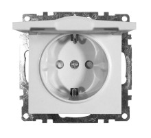 Розетка электрическая 1-местная с/з с крышкой (механизм), серия Катрин, GLS16-7112-01, белый  39302  STEKKER