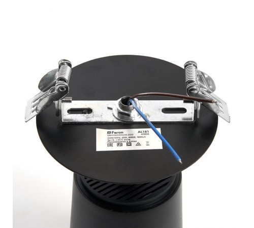 Светильник светодиодный встраиваемый AL181 30W 4000K черный  41006  Feron