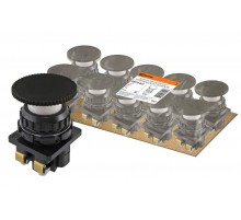 Выключатель кнопочный КЕ 021-У2-исп.1 гриб без фиксации черный 2з 10A 660B IP40  SQ0753-0017  TDM