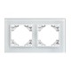 Минск Рамка 2-местная стеклянная белая Basic  ERM-G-402-10  EKF