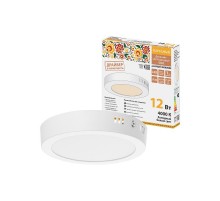 Светильник светодиодный накладной "Даунлайт НАРОДНЫЙ" круг СПО (белый) алюминий 12Вт 4000К  SQ0329-4216  TDM