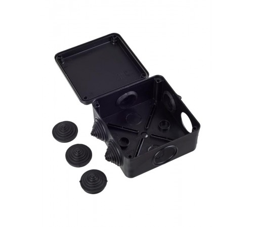 Коробка расп. КМ41234 100х100х50мм IP55 6 вв. черная  UKO11-100-100-050-K02-55  IEK