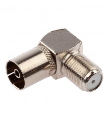 RS-A03-1  Переход гнездо F-гнездо TV угловой, simple (ПАКЕТ 1 ШТ.) (50/1000/42000)  Б0048295  ЭРА