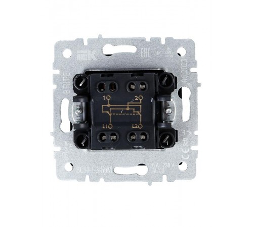 BRITE Выключатель 1-клавишный перекрестный 10А ВС10-1-3-БрМ маренго  BR-V13-0-10-K35  IEK