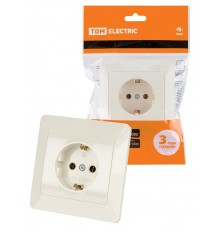 Розетка 2П+З 16А 250В сл. кость "Ильмень"  SQ1823-0110  TDM