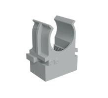 Крепеж-клипса для труб прямой монтаж D16 мм, серая (упак. 100 шт)  KM-KKPM-16  КМ - профиль