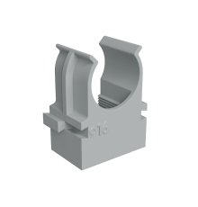 Крепеж-клипса для труб прямой монтаж D16 мм, серая (упак. 100 шт)  KM-KKPM-16  КМ - профиль