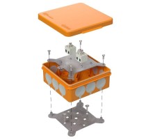 Коробка огнестойкая для о/п двухкомпонентная 60-0303-FR2.5-4 Е15-Е120 100х100х40 IP66  4p, 2.5 мм.кв. 60-0303-FR2.5-4  Промрукав