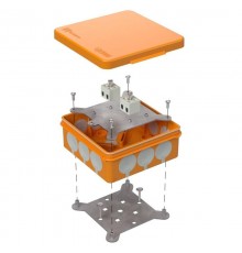 Коробка огнестойкая для о/п двухкомпонентная 60-0303-FR2.5-4 Е15-Е120 100х100х40 IP66  4p, 2.5 мм.кв. 60-0303-FR2.5-4  Промрукав
