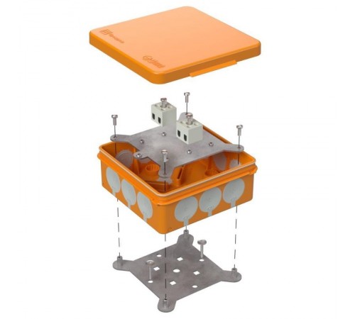 Коробка огнестойкая для о/п двухкомпонентная 60-0303-FR2.5-4 Е15-Е120 100х100х40 IP66  4p, 2.5 мм.кв. 60-0303-FR2.5-4  Промрукав