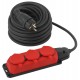 Удлинитель силовой UK-3e-3x1,5-20m-IP44(KG) с заземлением 3 розетки каучук 20м КГ 3х1,5мм2 IP44  Б0057581  ЭРА