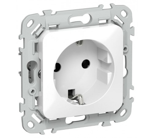 FLITE Розетка с заземлением без шторок быстрозажимные клеммы 16А РС11-1-ФлБ белый  FI-R11-16-1-K01  IEK