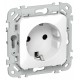 FLITE Розетка с заземлением без шторок быстрозажимные клеммы 16А РС11-1-ФлБ белый  FI-R11-16-1-K01  IEK